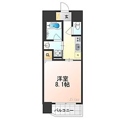 ジョイシティ二条城前 1Kの間取図画像