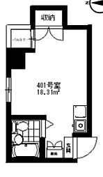 長秀ビル ワンルームの間取図画像