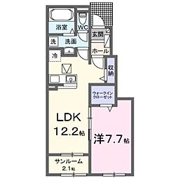 シャライム 1LDKの間取図画像