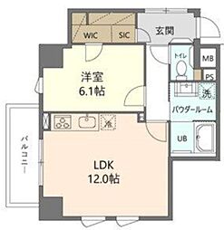 シュブラン 大井町 5階1LDKの間取り