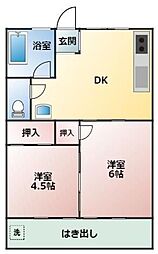 加園マンション 1階2DKの間取り