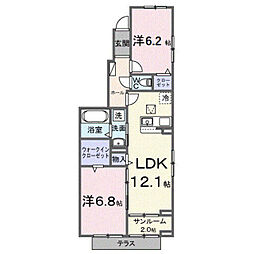 ウィステリア 2LDKの間取図画像