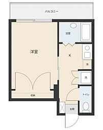 ファーレ落合 1Kの間取図画像