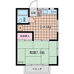 コスモアオイ-3 1DKの間取図画像