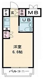 カーネ西早稲田 8階ワンルームの間取り