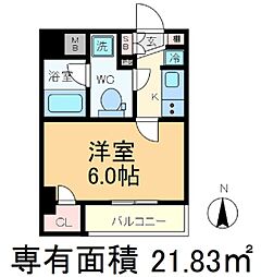 エクシム西巣鴨 1Kの間取図画像