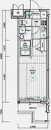 MAINSTAGE二子多摩川 1Kの間取図画像