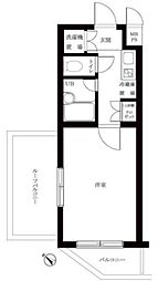 ルーブル戸越公園弐番館 1Kの間取図画像