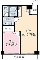 成城学園ビューハイツ 3階1LDKの間取り