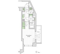 アーバネックス原宿 6階1Kの間取り