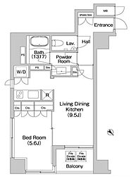 コンフォリア日本橋人形町ノース 5階1LDKの間取り