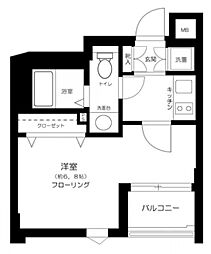 アーバイルGRANDE中野 1Kの間取図画像