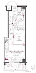 ZOOM下丸子 1DKの間取図画像