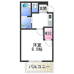 フジパレス百舌鳥赤畑町1番館 1Kの間取図画像
