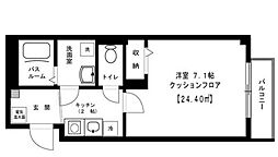 ボナール 4階1Kの間取り