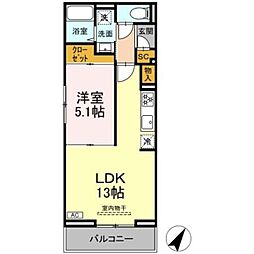 汐見丘PJ 1LDKの間取図画像