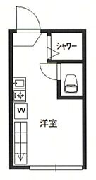 ロイヤルハウス 2階ワンルームの間取り