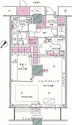 ザ・東京タワーズシータワー 49階1LDKの間取り