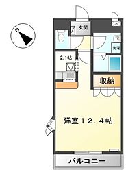 南海線 紀ノ川駅 徒歩17分の賃貸アパート 2階1Kの間取り
