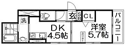 Maison de luxe 2階1DKの間取り