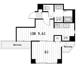 モンシャトー鶴見成和 2階1LDKの間取り