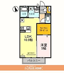 グランクレージュ紀三井寺 1LDKの間取図画像