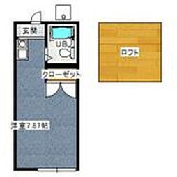 ハイツ清水 ワンルームの間取図画像