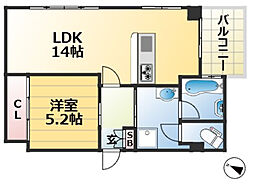 山手コーポ 1LDKの間取図画像