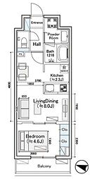 ディオスプラド 1階1LDKの間取り