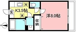 アーバンプラザＡ館 1階1Kの間取り