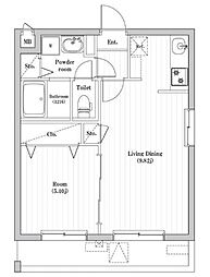 アーバンパーク六町 1LDKの間取図画像