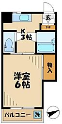 ハイムルネッサンス 1Kの間取図画像