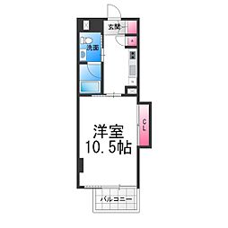 Nouvelle Vie(ヌーベル・ヴィエ) 4階1Kの間取り