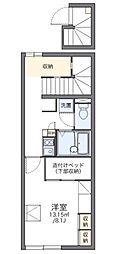 レオパレスパピヨンA 1Kの間取図画像