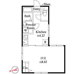 コート池尻大橋 1Kの間取図画像