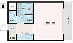 ドュ・ミリエール ワンルームの間取図画像