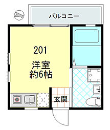 アパートメント新小岩B棟 2階ワンルームの間取り