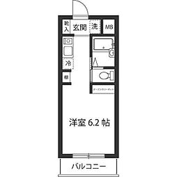 スカイハイツみゆき 1階1Kの間取り