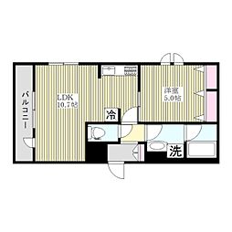 サン ラポルテ 1LDKの間取図画像