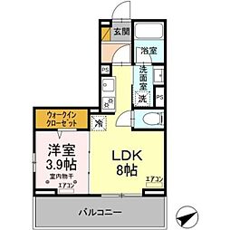 WestSideResidence 1LDKの間取図画像