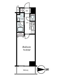 アスヴェル京都西大路御池 2階1Kの間取り