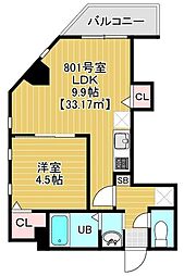 ソラトワーヌ 1LDKの間取図画像