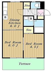 ティーエムヒルズ 2DKの間取図画像