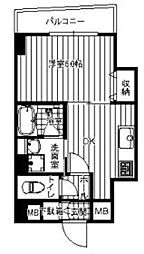 JR山手線 駒込駅 徒歩7分の賃貸マンション 2階1DKの間取り