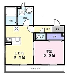 東急池上線 池上駅 徒歩12分の賃貸マンション 1階1LDKの間取り
