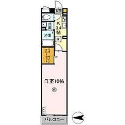 グランメール 1階1Kの間取り
