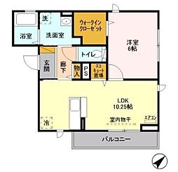 クレール 3階1LDKの間取り