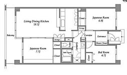 テレパレス西千葉 6階3LDKの間取り