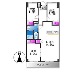 戴慶カーサグラシア 3LDKの間取図画像