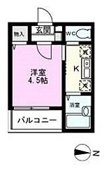 メルディア柴又Ｂ 2階1Kの間取り